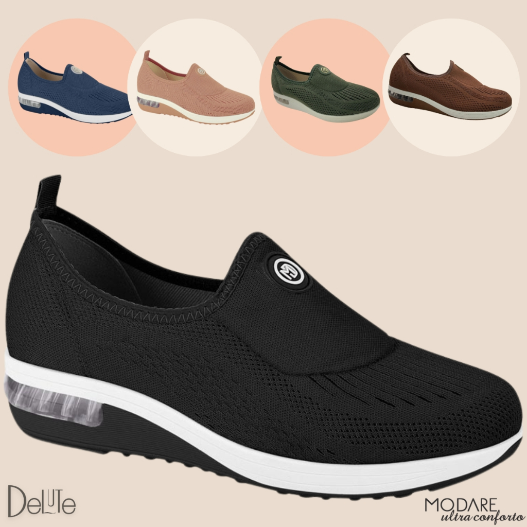 Tênis Feminino Modare Slip On Casual Ultra Conforto Esportivo Amortecedor de Impacto com Gel Tech - Oferta na Shopee