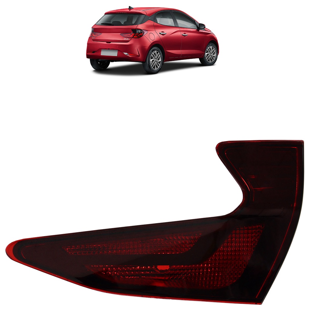 Lanterna Traseira Hb20 2020 2021 2022 Rubi Porta Malas Lente Lisa Acrilico - Oferta na Shopee