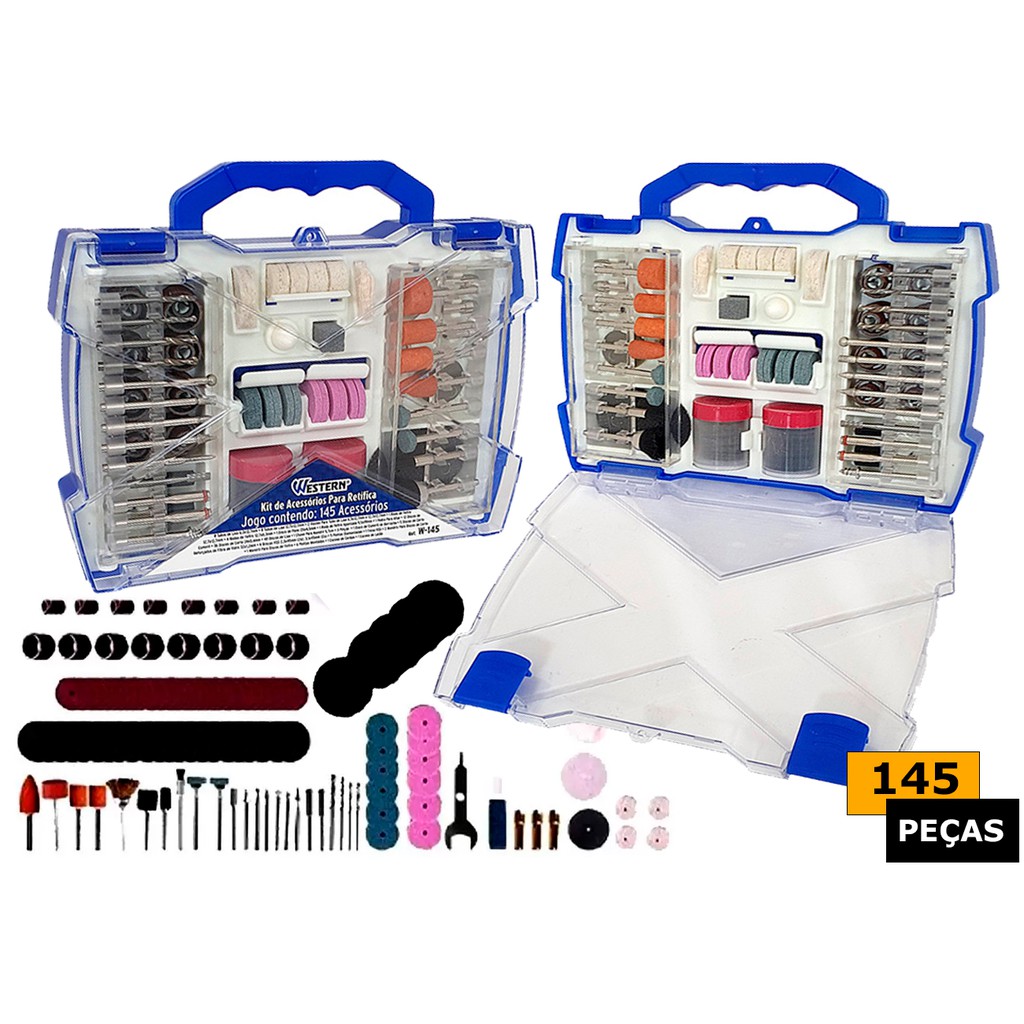 Kit Jogo De Acessórios Para Micro Retífica Mini Retífica Com 145 Peças Profissional Entalhe Madeira Kit Jogo De Acessórios Para Micro Retífica Mini Retífica Com 145 Peças Profissional Entalhe Madeira - Oferta na Shopee