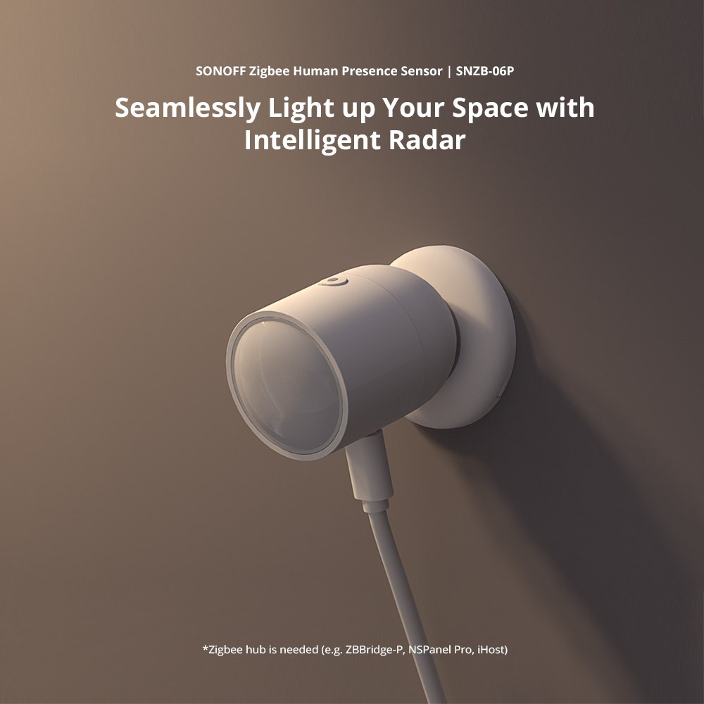 SONOFF SNZB-06P Zigbee Sensor De Presência Humana Ilumina Sem Costura Seu Espaço Com Radar Inteligente via eWeLink Trabalho Múltiplos Gateways - Oferta na Shopee