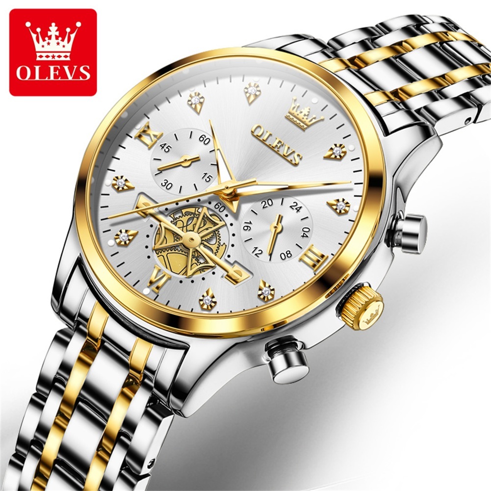 OLEVS Relógio Femeninos A Prova D'água Original  Aço Inoxidável  luminoso Quartzo Cronógrafo 2897 - Oferta na Shopee