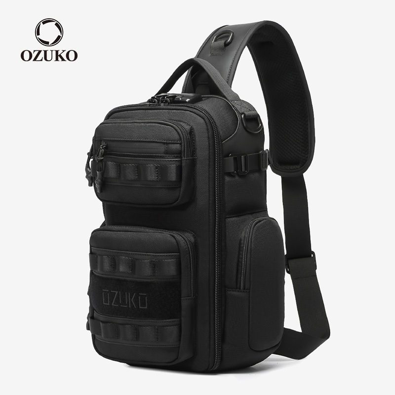 OZUKO Sacos De Grande Capacidade Para Homens Com Saco De Ombro De Múltiplos Bolsos Trava Anti-Roubo Funda De Corpo Cruzado À Prova D'água - Oferta na Shopee