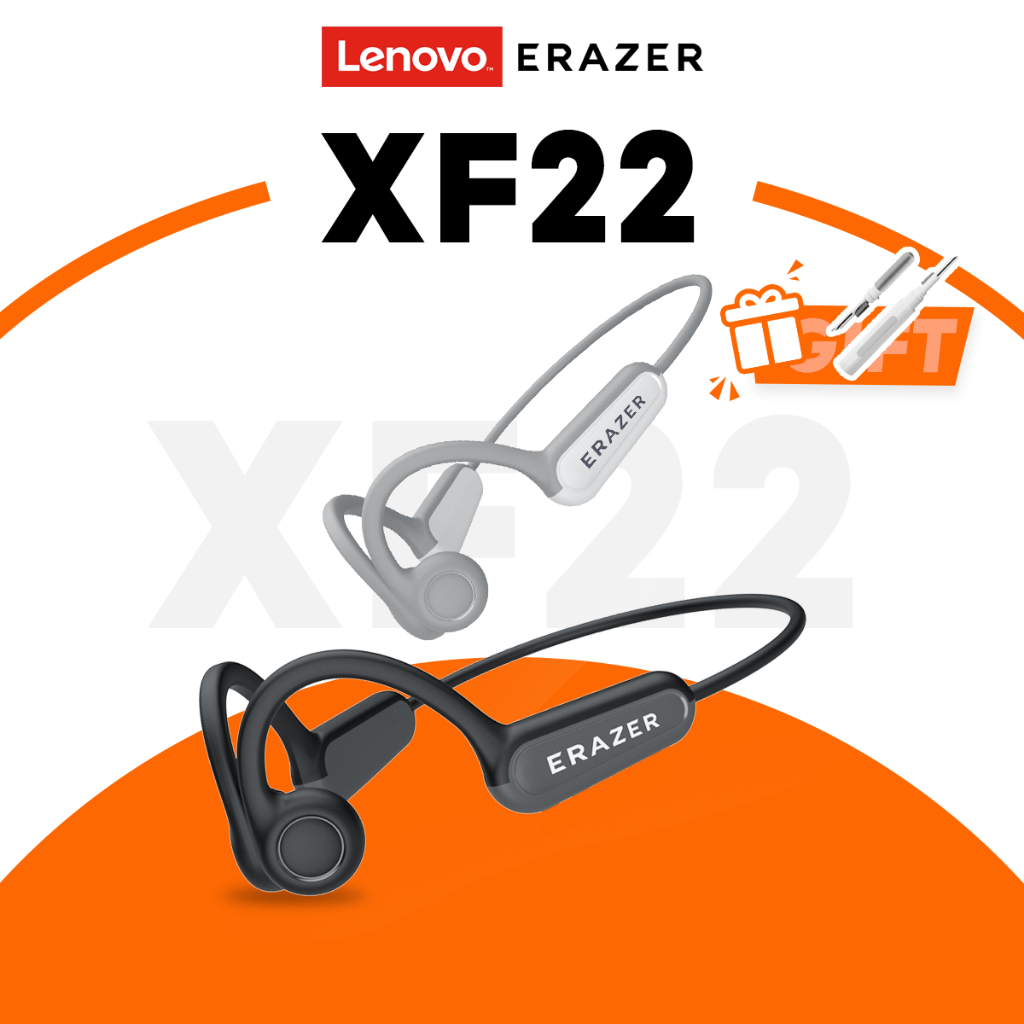Lenovo Fones De Ouvido Erazer XF22 Fone Bluetooth 5.4 Esportes Sem Fio Condução Óssea Com Microfone Neckband - Oferta na Shopee