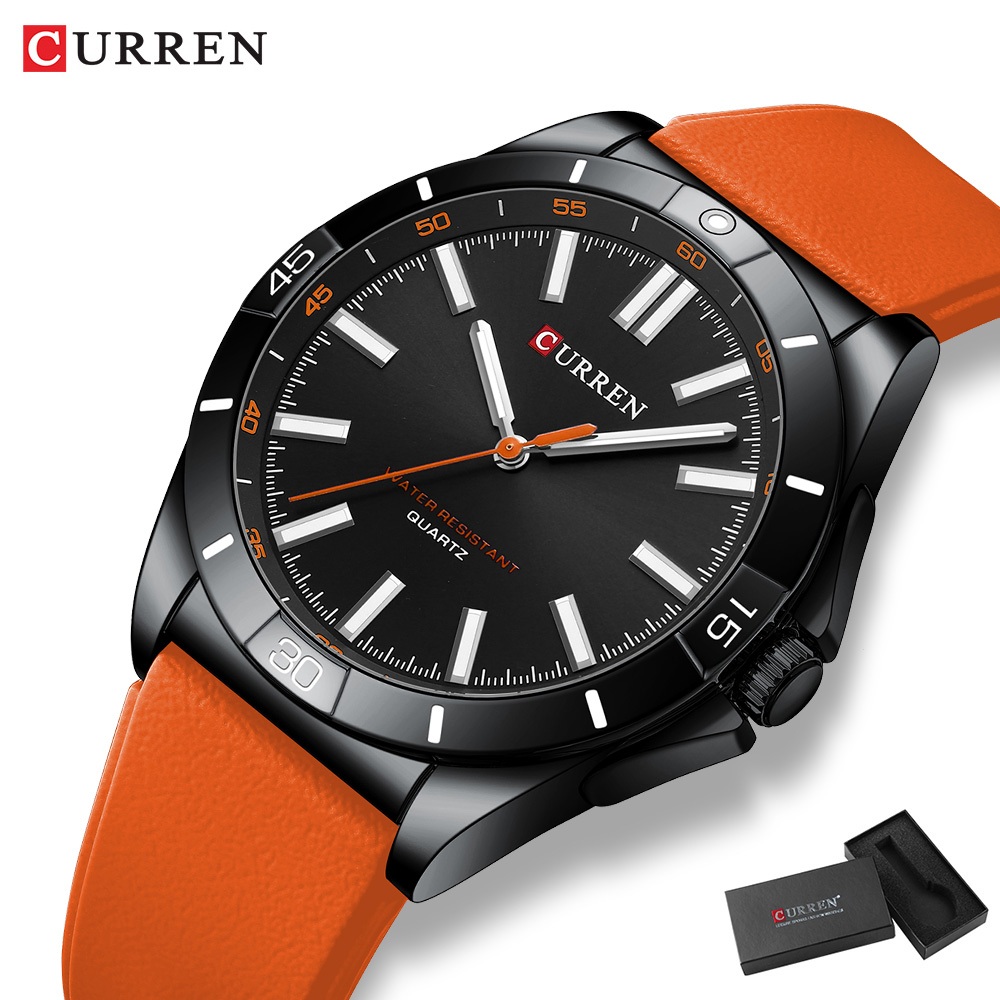 CURREN Relógio Masculino Original Genuíno Moda Simples Casual Pulseira De Silicone Quartzo À Prova D'água 8449 - Oferta na Shopee