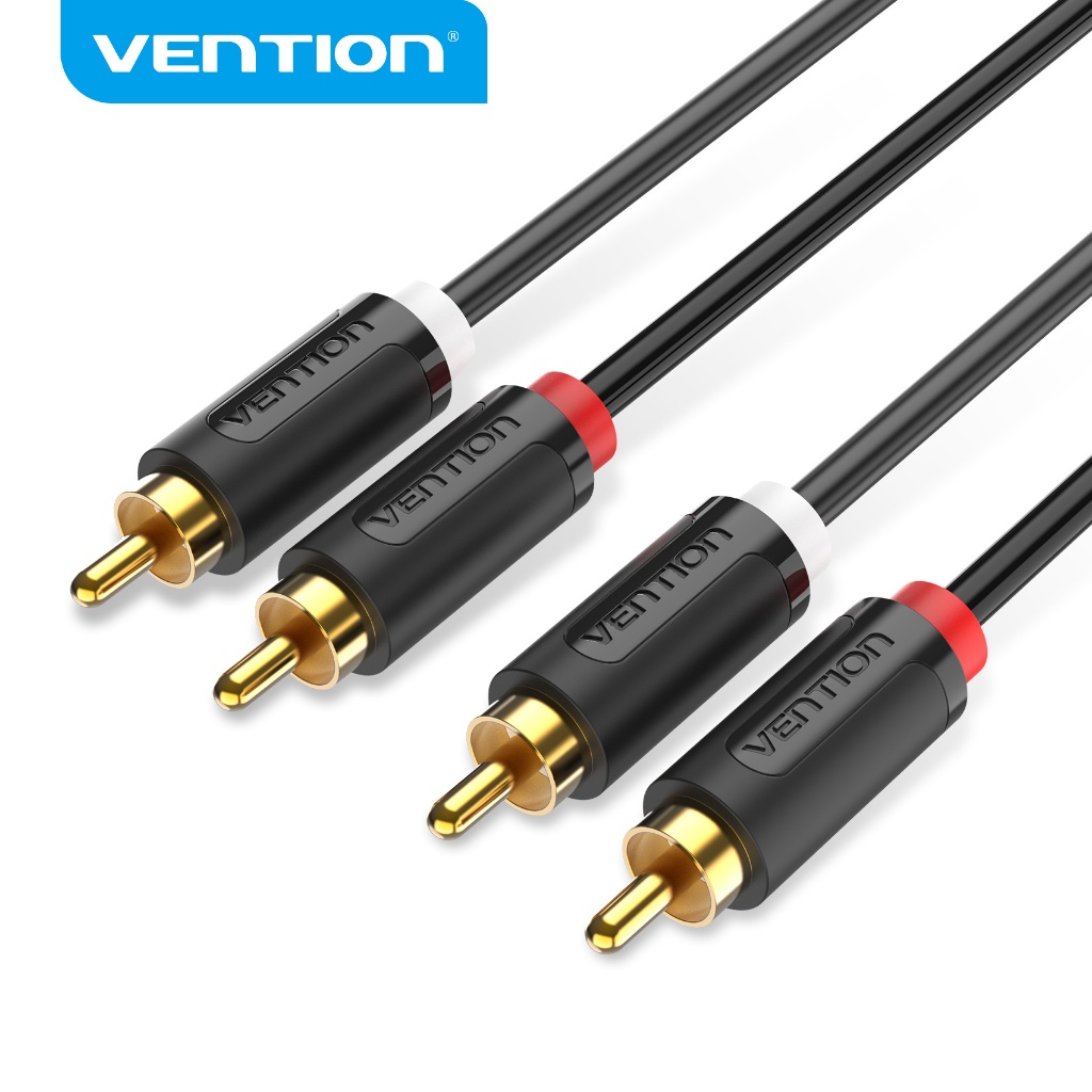 Vention Cabo RCA 2RCA Para 2RCA Estéreo Banhado A Ouro De Áudio Home Theater DVD TV Amplificador CD Soundbox - Oferta na Shopee