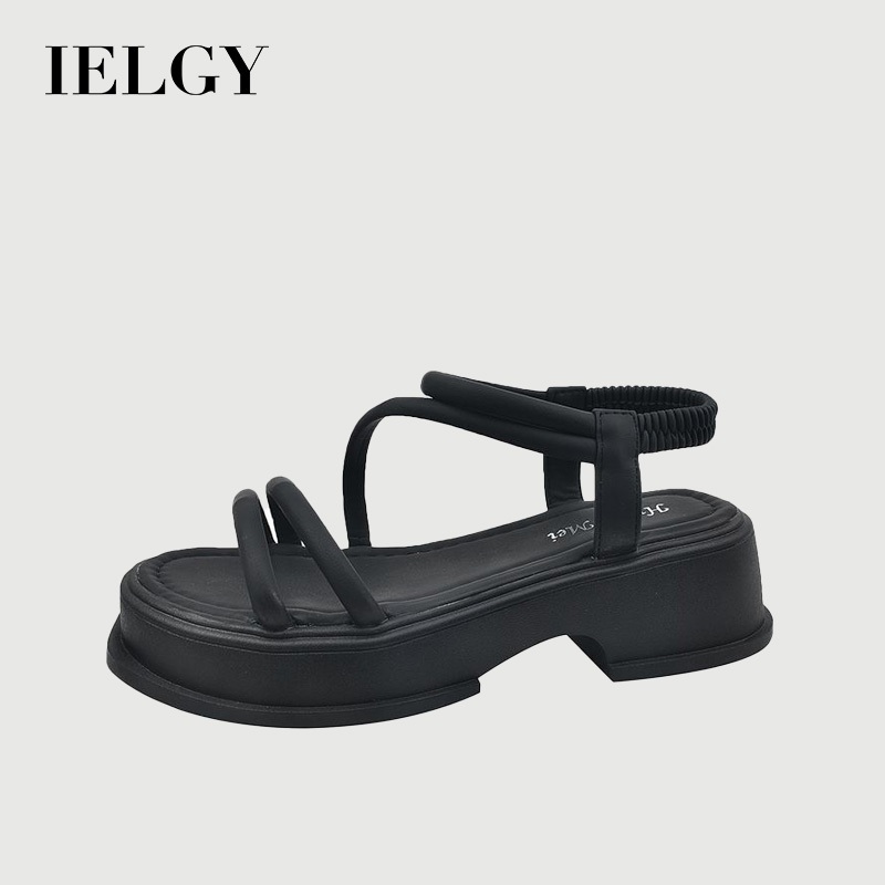 IELGY Novas Sandálias Romanas De Verão Com Cinta Reta Cross Plataforma Versátil Para Mulheres - Oferta na Shopee