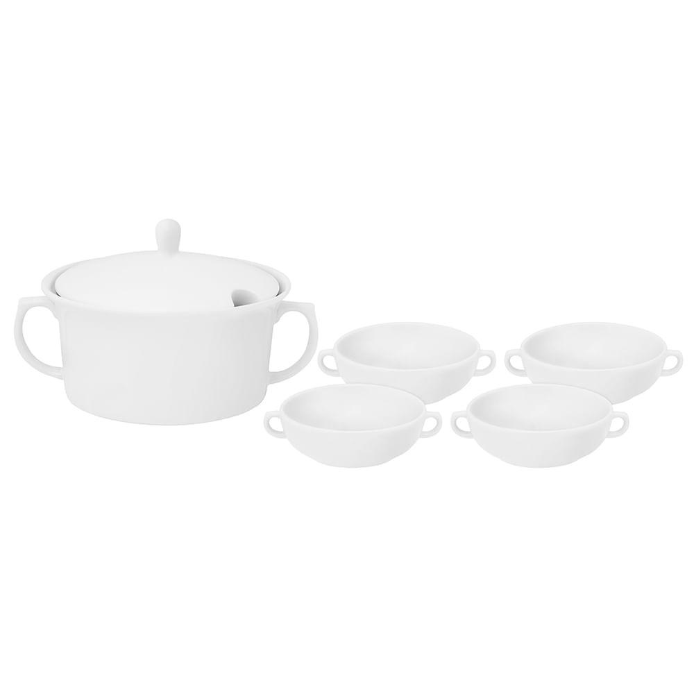 Conjunto de 5 peças para Sopa Oxford branco - Oferta na Shopee