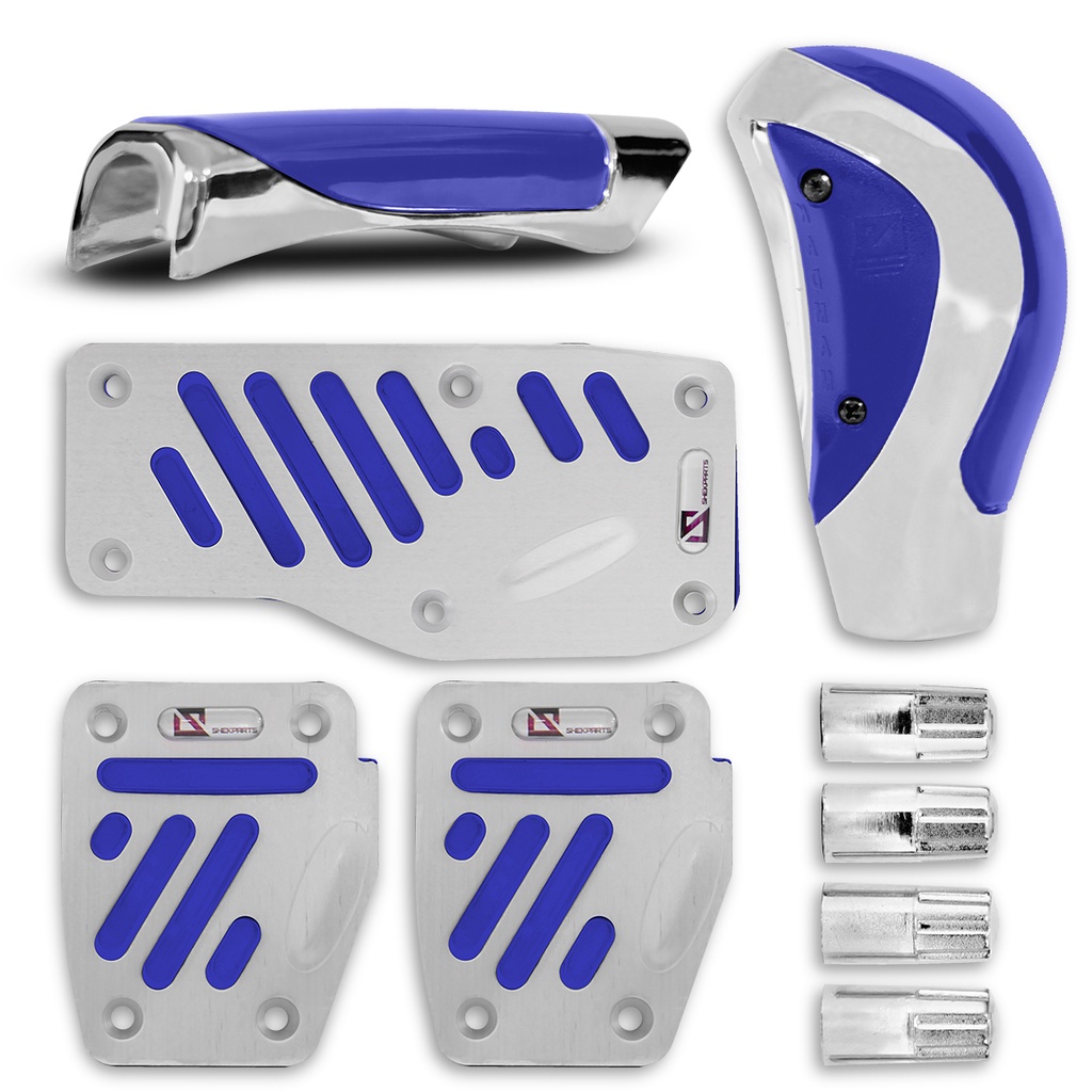 Kit Chrome Universal Acessórios Automotivos Tuning 4 Peças Manopla Freio Mão Bola Câmbio Pedais Pino Válvulas dos Pneus - Oferta na Shopee