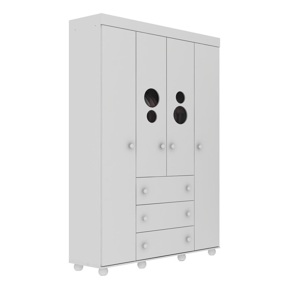 Guarda Roupa 4 Portas e 3 Gavetas Pimpolho Multimóveis Branco Guarda Roupa 4 Portas e 3 Gavetas Pimpolho Multimóveis Branco - Oferta na Shopee