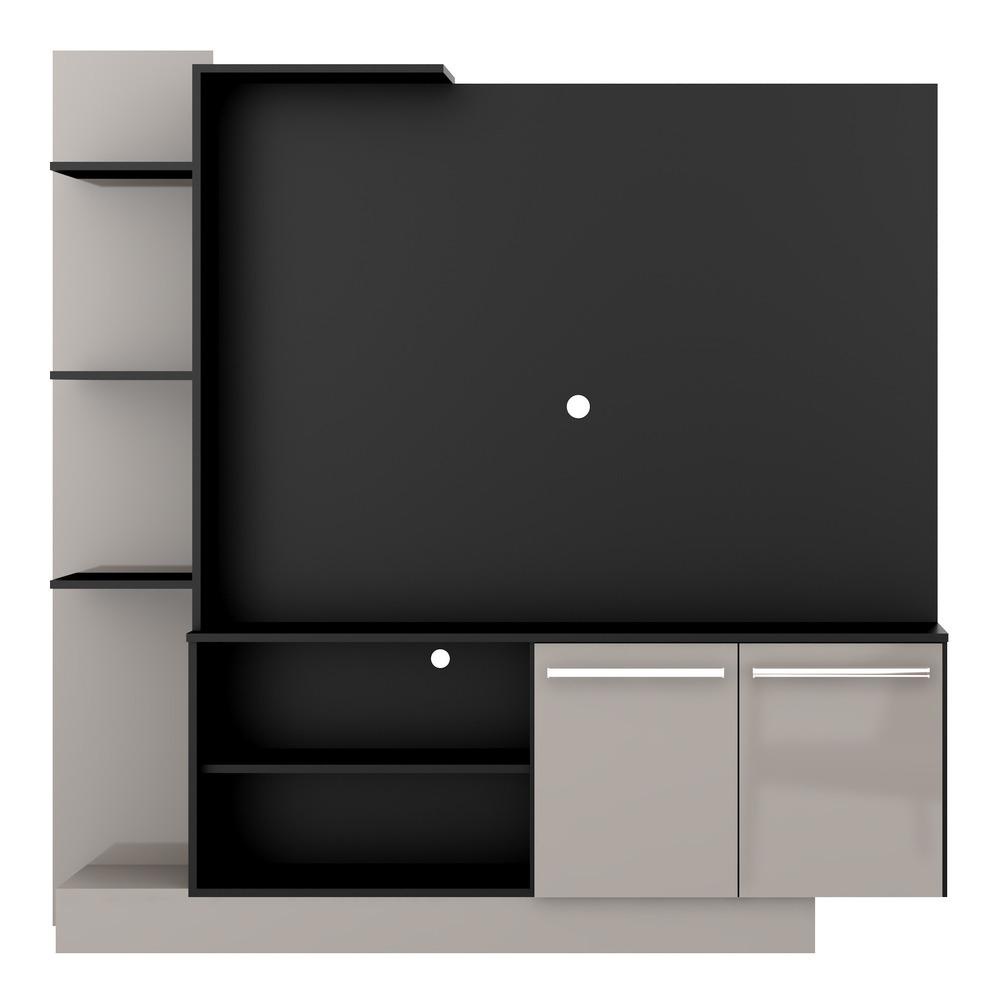 Estante com Suporte para TV até 55" Multimóveis Denver FG3069 Preta/Lacca Fumê Estante com Suporte para TV até 55" Multimóveis Denver FG3069 Preta/Lacca Fumê - Oferta na Shopee