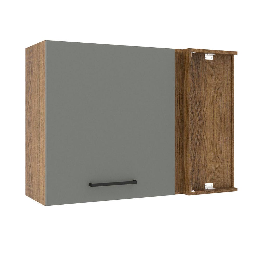 Armário de Cozinha Aéreo de Canto 1 Porta Rustic/Cinza Agata Madesa Armário de Cozinha Aéreo de Canto 1 Porta Rustic/Cinza Agata Madesa - Oferta na Shopee