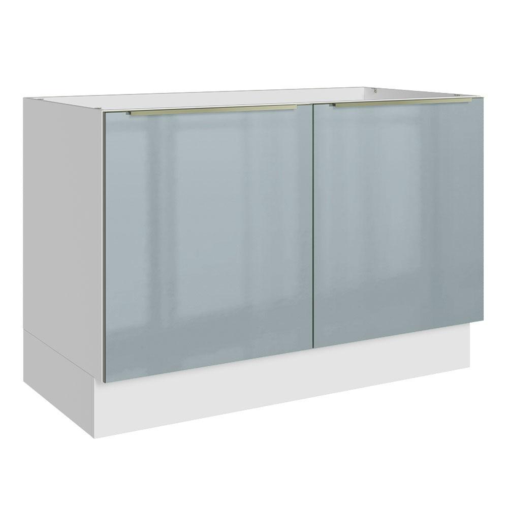 Balcão de Pia Madesa Lux 120 cm 2 Portas - Branco/Cinza Balcão de Pia Madesa Lux 120 cm 2 Portas - Branco/Cinza - Oferta na Shopee