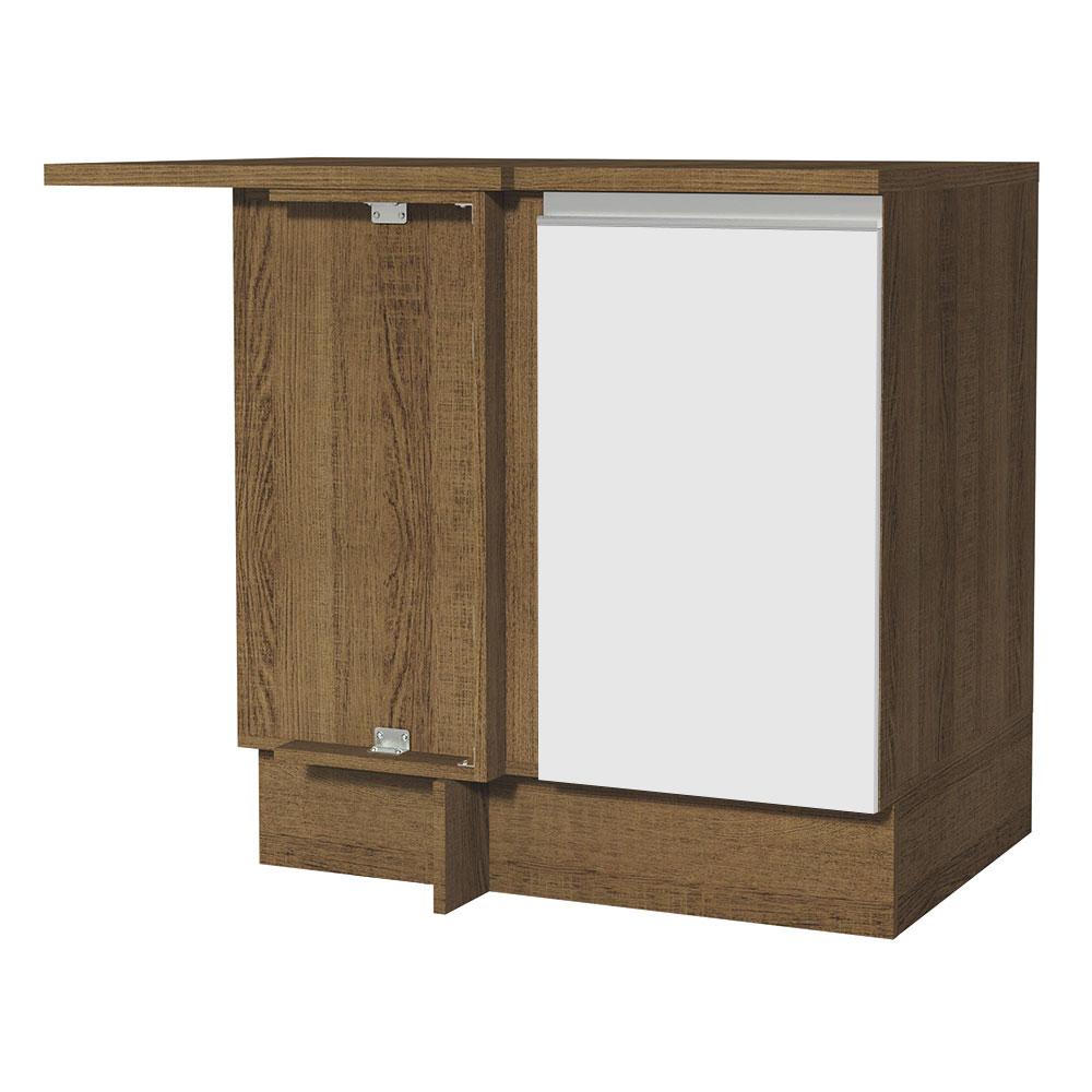 Balcão Armário de Cozinha de Canto 1 Porta Rustic/Branco Glamy Madesa Balcão Armário de Cozinha de Canto 1 Porta Rustic/Branco Glamy Madesa - Oferta na Shopee