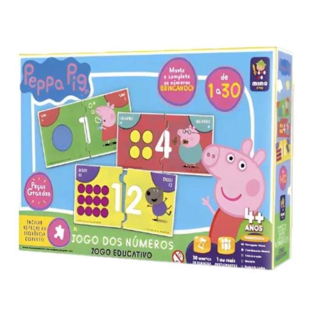 Brinquedo Jogo Educativo Números 1 a 30 Aprendendo a Contar Peppa Pig +3 anos Mimo Toys - 2101 Brinquedo Jogo Educativo Números 1 a 30 Aprendendo a Contar Peppa Pig +3 anos Mimo Toys - 2101 - Oferta na Shopee