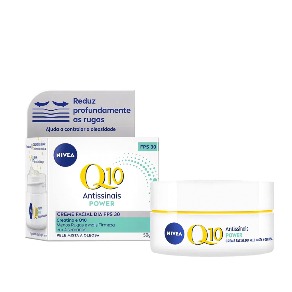 Creme Facial Antissinais Q10 Power Pele Mista a Oleosa Nivea - 50g - Oferta na Shopee