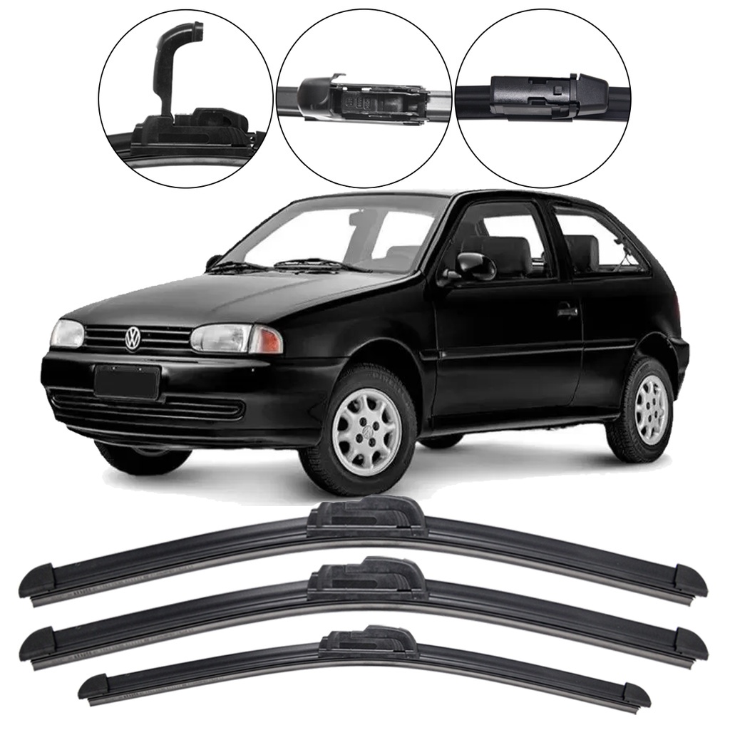 Kit 3 Palhetas Limpador Parabrisa Dianteiro + Traseiro Pra Carro Gol Bola G2 1995/1999 Kit 3 Palhetas Limpador Parabrisa Dianteiro + Traseiro Pra Carro Gol Bola G2 1995/1999 - Oferta na Shopee
