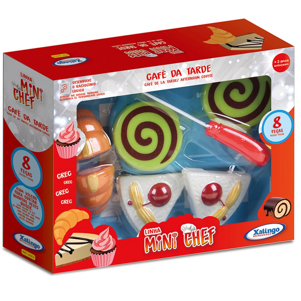 Brinquedo de Alimentos Mini Chef 8 Peças Café da Tarde Com Acessórios Xalingo - 2783.2 Brinquedo de Alimentos Mini Chef 8 Peças Café da Tarde Com Acessórios Xalingo - 2783.2 - Oferta na Shopee