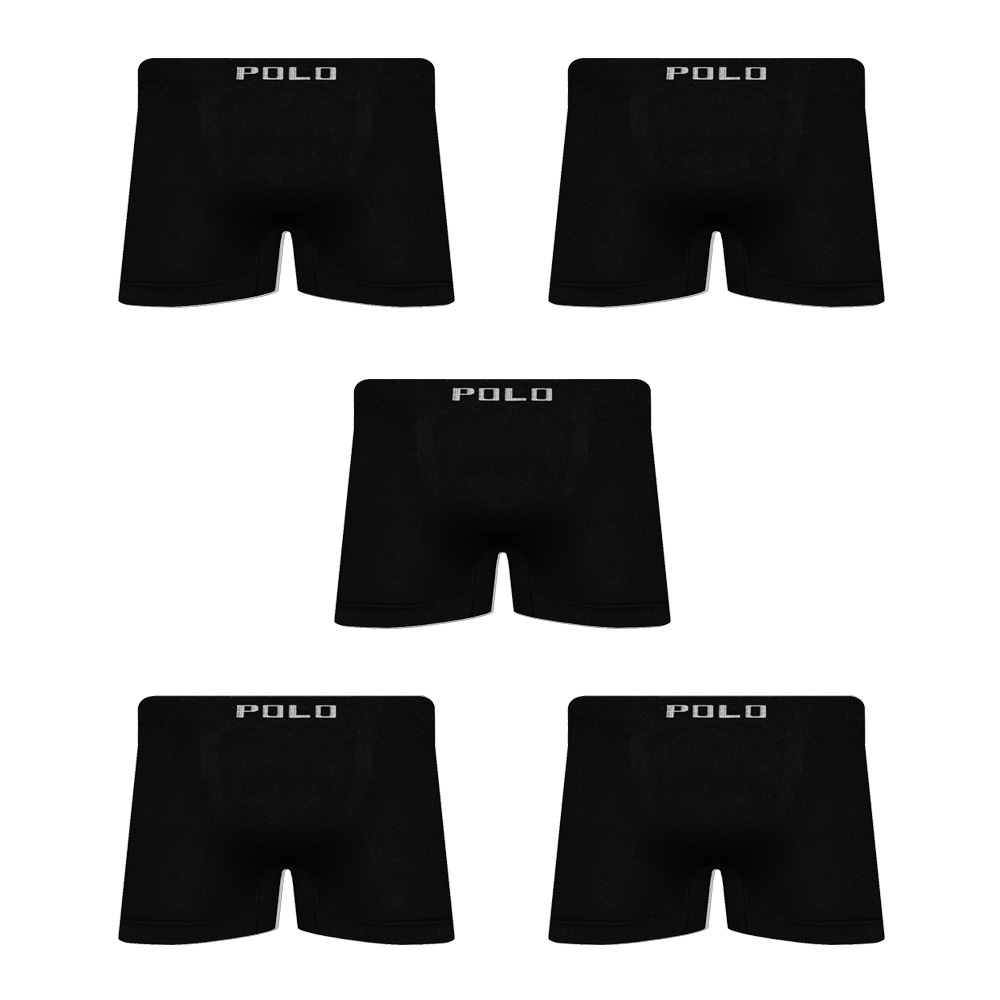 Kit 5 Cueca Polo Star Boxer Box Masculina Preta - Oferta na Shopee