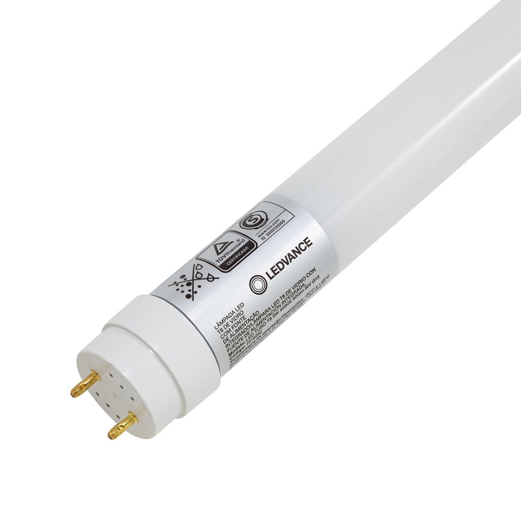 Lâmpada Led Tubular T8 9W Bivolt G13 Luz Neutra 4000K 25000H 900Lm 600mm Ledvance - Oferta na Shopee