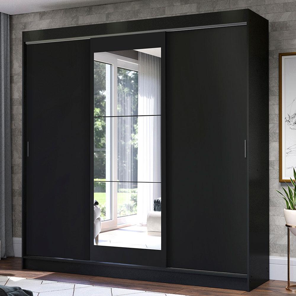 Guarda-Roupa Casal Madesa Istambul 3 Portas de Correr com Espelho 3 Gavetas - Preto Guarda-Roupa Casal Madesa Istambul 3 Portas de Correr com Espelho 3 Gavetas - Preto - Oferta na Shopee