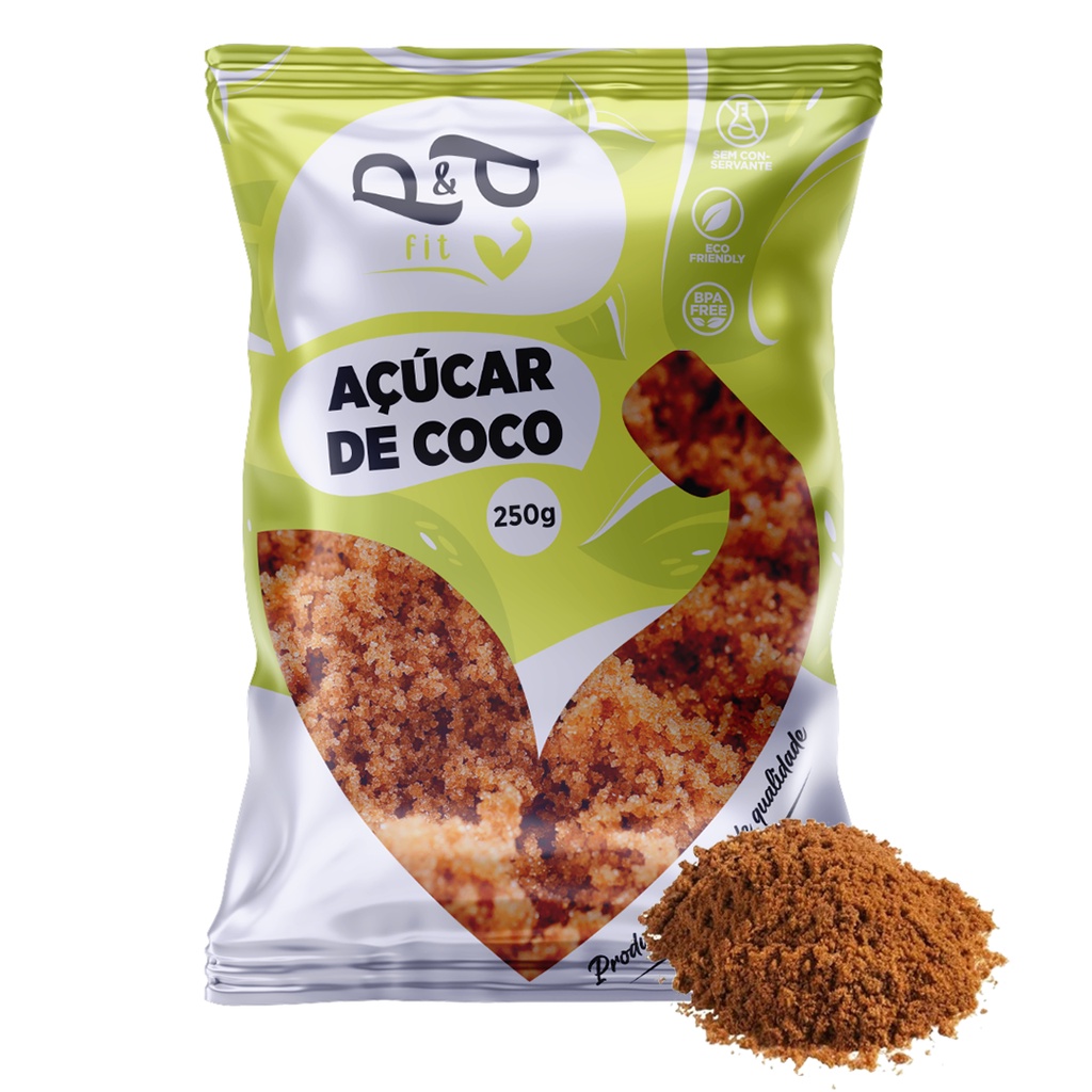 Açúcar de Coco 250g - P&P - Oferta na Shopee