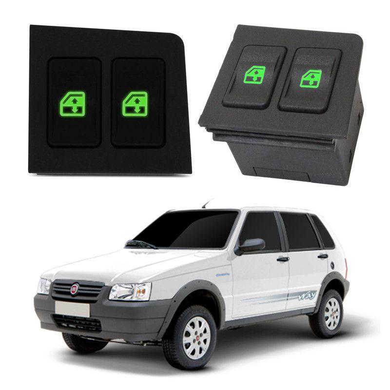 Botão Interruptor Comando Vidro Elétrico Duplo LED Verde - Fiat Uno Mille Elba Fiorino Botão Interruptor Comando Vidro Elétrico Duplo LED Verde - Fiat Uno Mille Elba Fiorino - Oferta na Shopee