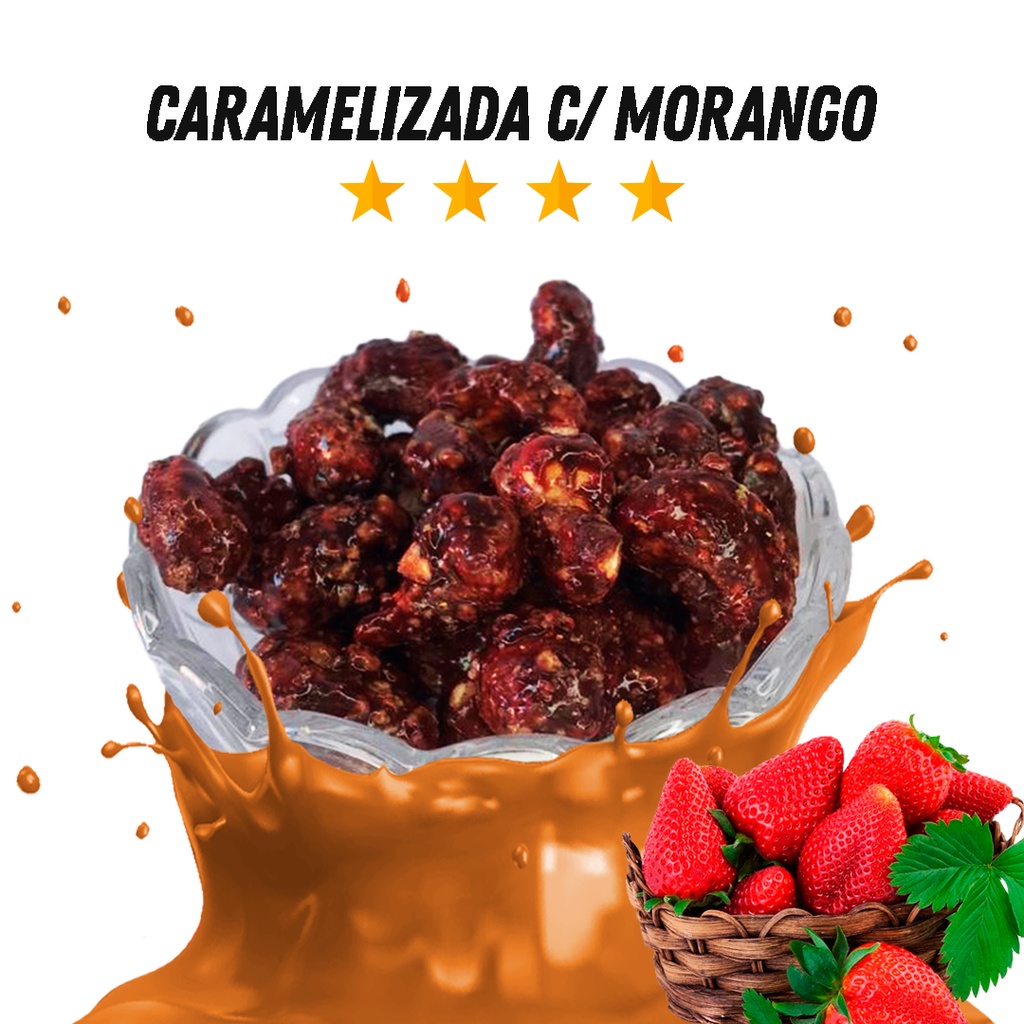 Castanha de Caju Caramelizada com Morango - P&P - Oferta na Shopee