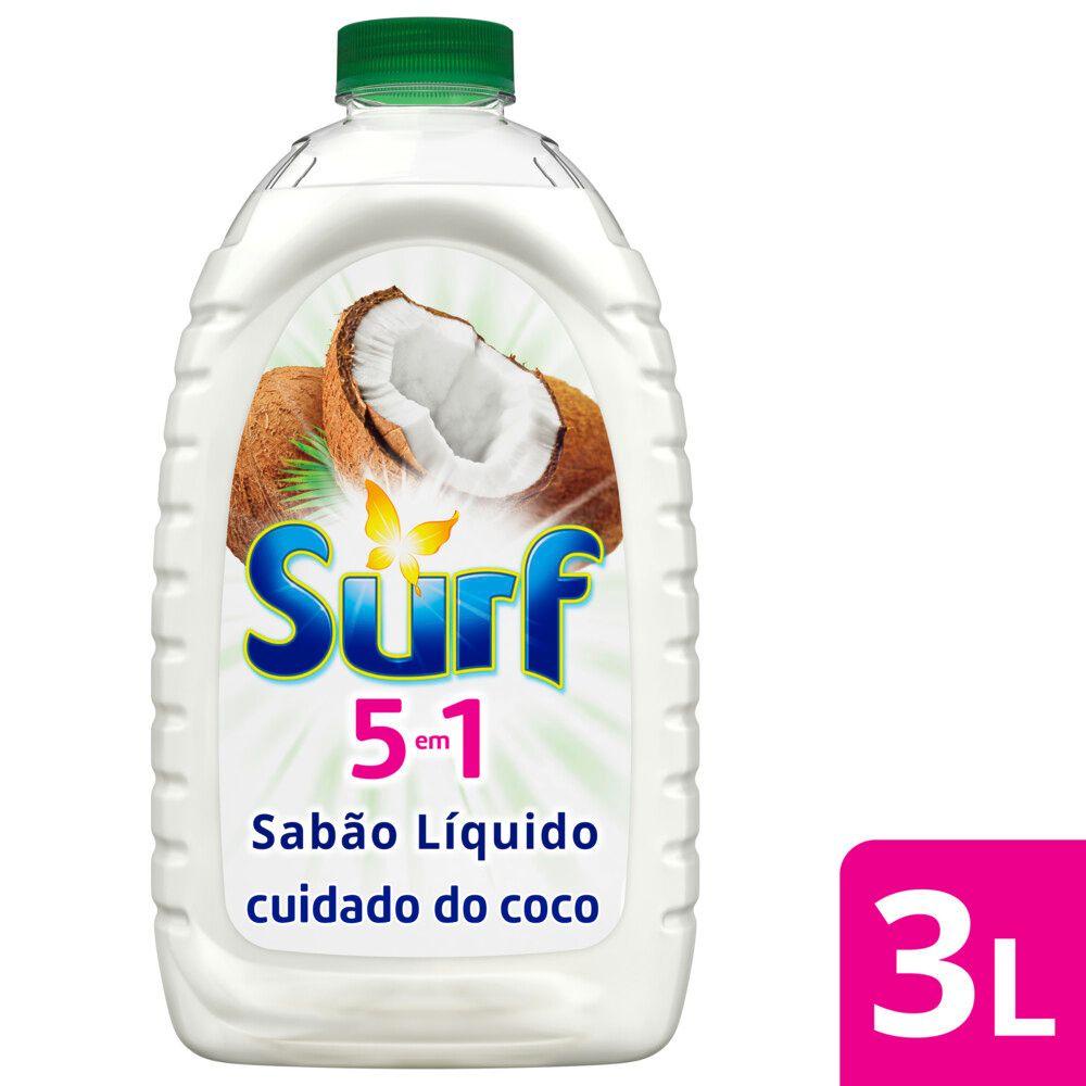 Lava-Roupas Líquido Surf 5 em 1 Cuidado do Coco 3l - Oferta na Shopee