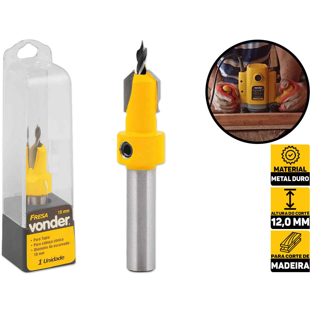 Fresa C Dente Vídea/metal Duro P Cabeça Cônica 10mm Vonder 5314100010 Fresa C Dente Vídea/metal Duro P Cabeça Cônica 10mm Vonder 5314100010 - Oferta na Shopee