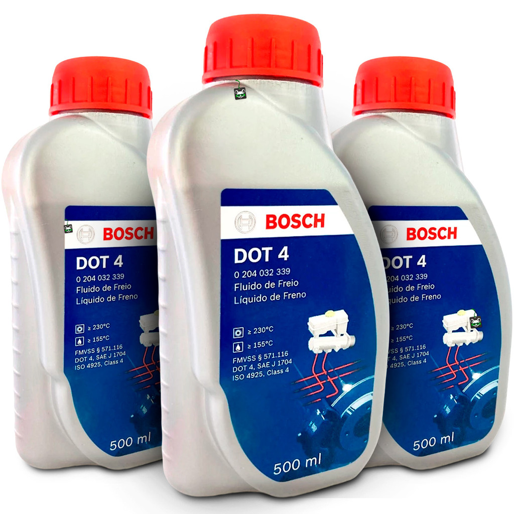 Kit 3 Fluidos Óleo de Freio Bosch DOT 4 Carro e Moto 500ml Kit 3 Fluidos Óleo de Freio Bosch DOT 4 Carro e Moto 500ml - Oferta na Shopee