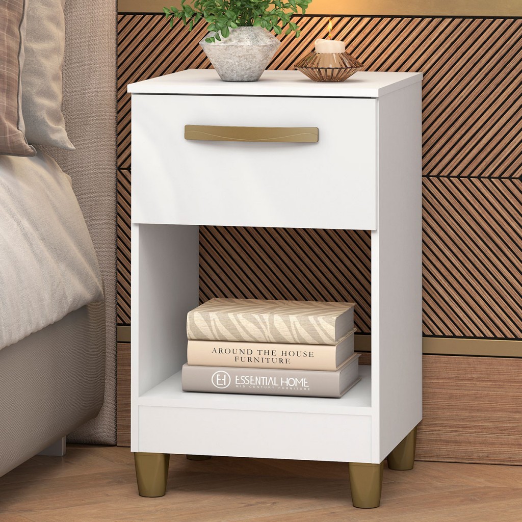 Mesa de Cabeceira Prada 1 Gaveta - Fellicci Mesa de Cabeceira Prada 1 Gaveta - Fellicci - Oferta na Shopee