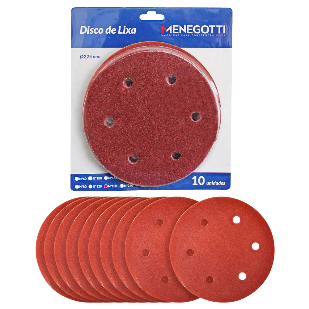 Kit com 10 Lixas Gramatura 180 MLP710H / MLP750 Led DN 225mm C/Embalagem Kit com 10 Lixas Gramatura 180 MLP710H / MLP750 Led DN 225mm C/Embalagem - Oferta na Shopee