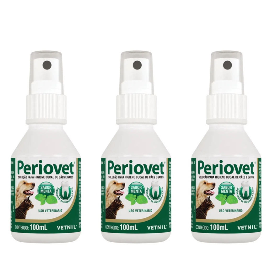 03 Periovet Spray 100ml- Vetnil - Tratamento Tartaro Bucal 03 Periovet Spray 100ml- Vetnil - Tratamento Tartaro Bucal - Oferta na Shopee