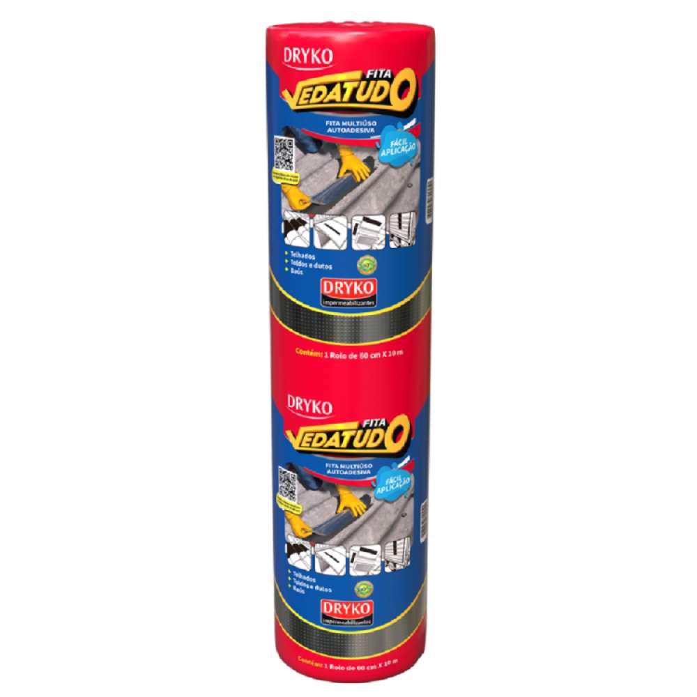 Fita Autoadesiva Asfáltica Vedatudo 60 x 10 cm DRYKO Fita Autoadesiva Asfáltica Vedatudo 60 x 10 cm DRYKO - Oferta na Shopee