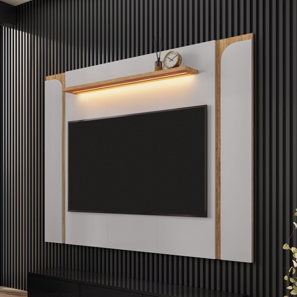Painel para TV até 75 Polegadas Maresias 1 Prateleira com Led Painel para TV até 75 Polegadas Maresias 1 Prateleira com Led - Oferta na Shopee