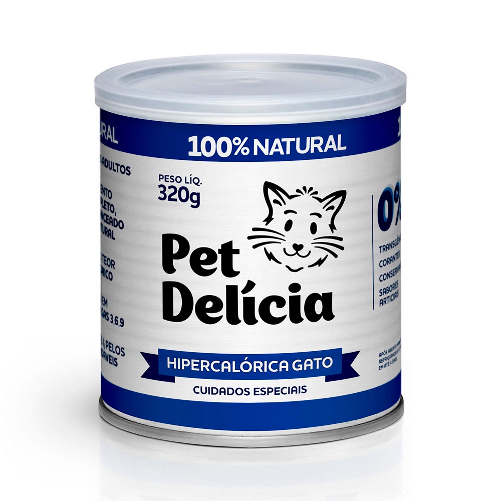 Ração Úmida Para Gatos Adultos Pet Delícia Hipercalórica 320g - Oferta na Shopee