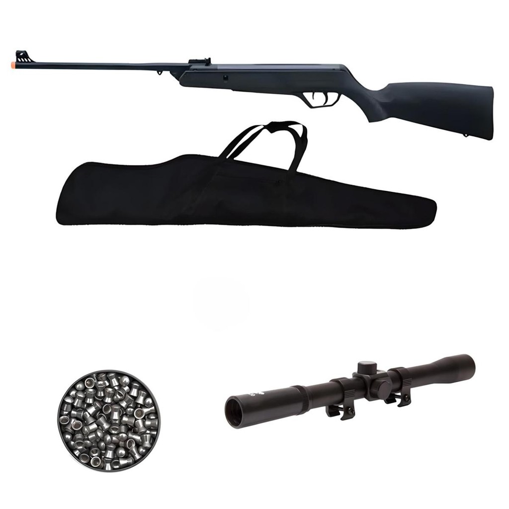 Carabina de Pressão New Jade Gás Ram 5.5mm - CBC + Capa + Chumbo + Luneta 4x20 Carabina de Pressão New Jade Gás Ram 5.5mm - CBC + Capa + Chumbo + Luneta 4x20 - Oferta na Shopee