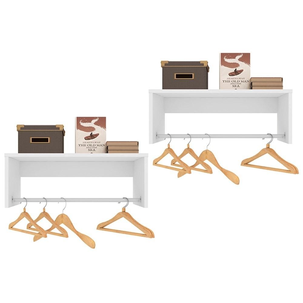 Kit 2 Nichos Cabideiros Suspensos Berlim Branco - Lumil Móveis Kit 2 Nichos Cabideiros Suspensos Berlim Branco - Lumil Móveis - Oferta na Shopee