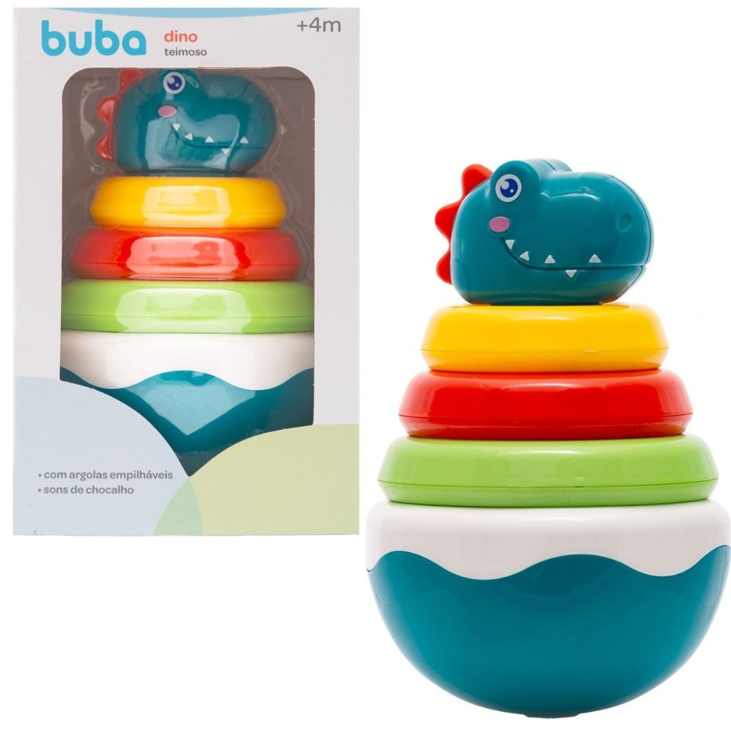 Dino Teimoso Com Argolas Empilháveis Som De Chocalho 17875 Buba Dino Teimoso Com Argolas Empilháveis Som De Chocalho 17875 Buba - Oferta na Shopee