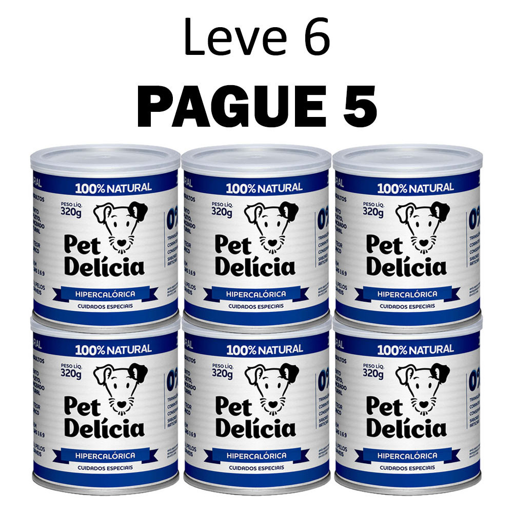 6 Rações Úmidas Pet Delícia Cães Hipercalórica 320g - Oferta na Shopee