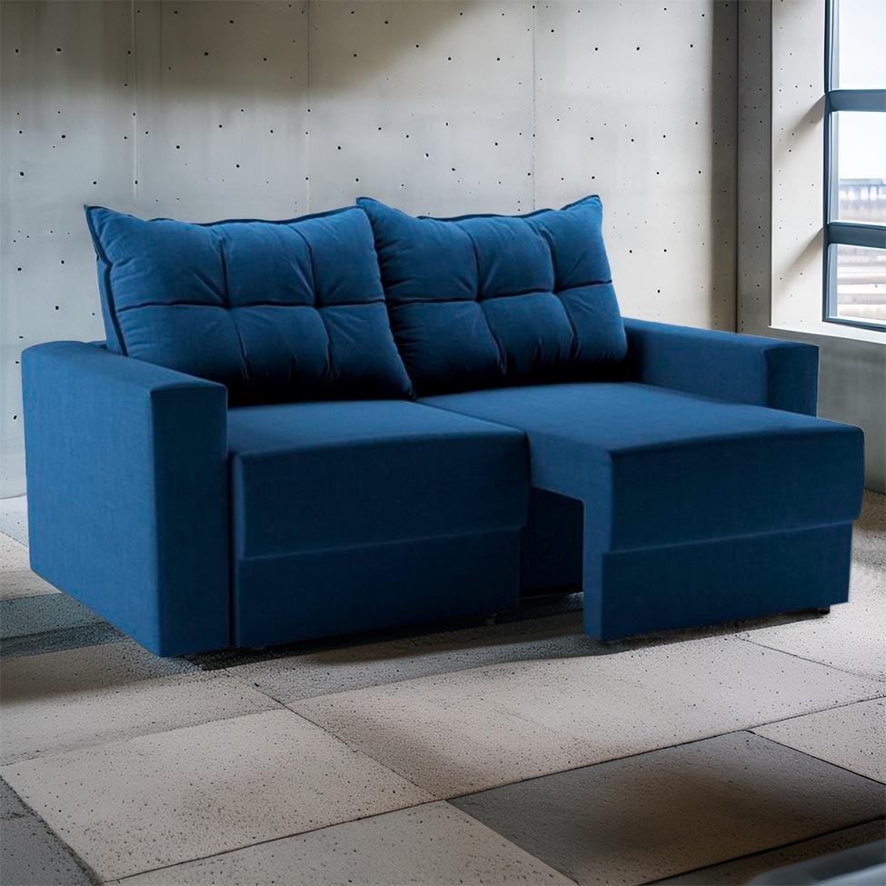 Sofá 2 Lugares Retrátil Waves Suede Azul Marinho 140 cm Sofá 2 Lugares Retrátil Waves Suede Azul Marinho 140 cm - Oferta na Shopee
