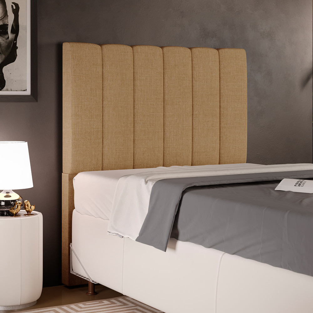 Cabeceira Cama Box Solteiro 100 cm Dália W01 Linho Bege Escuro - Lyam Decor Cabeceira Cama Box Solteiro 100 cm Dália W01 Linho Bege Escuro - Lyam Decor - Oferta na Shopee