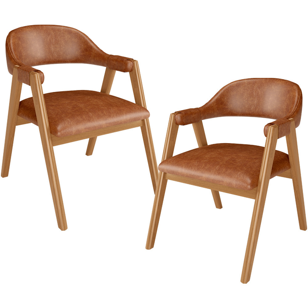 Kit 02 Cadeiras de Jantar e Estar Living Estofada Nadja L02 Couríssimo Camel - Lyam Decor Kit 02 Cadeiras de Jantar e Estar Living Estofada Nadja L02 Couríssimo Camel - Lyam Decor - Oferta na Shopee
