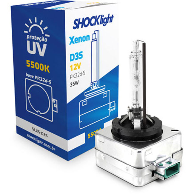 Lâmpada Shocklight Xenon D3s 5500k 35w 12v Luz Branca Lâmpada Shocklight Xenon D3s 5500k 35w 12v Luz Branca - Oferta na Shopee