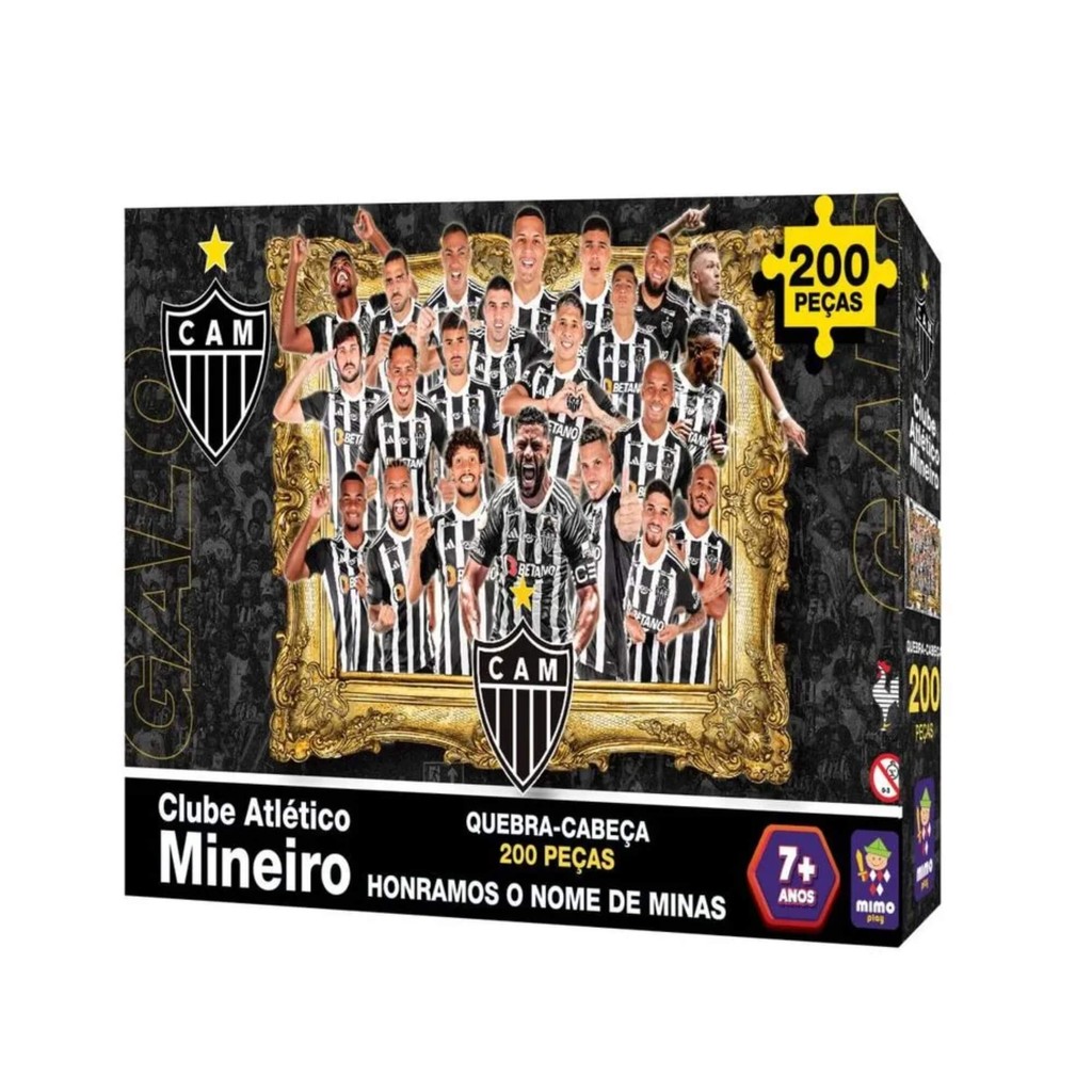 Quebra Cabeça Puzzle Coleção Futebol Atlético Mineiro 200 Peças Mimo Toys Jogo Brinquedo Infantil - Oferta na Shopee