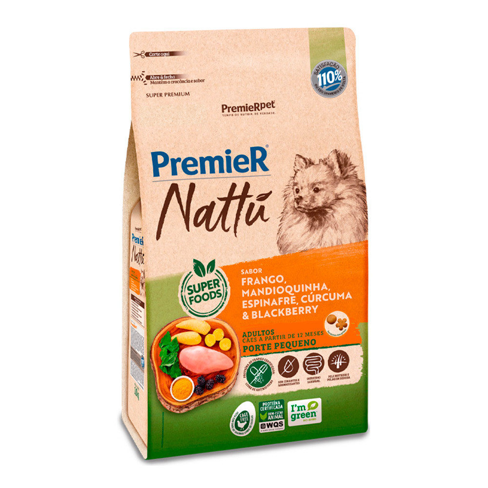 Ração Premier Nattu Cães Adultos Porte Pequeno Mandioquinha 10,1kg Ração Premier Nattu Cães Adultos Porte Pequeno Mandioquinha 10