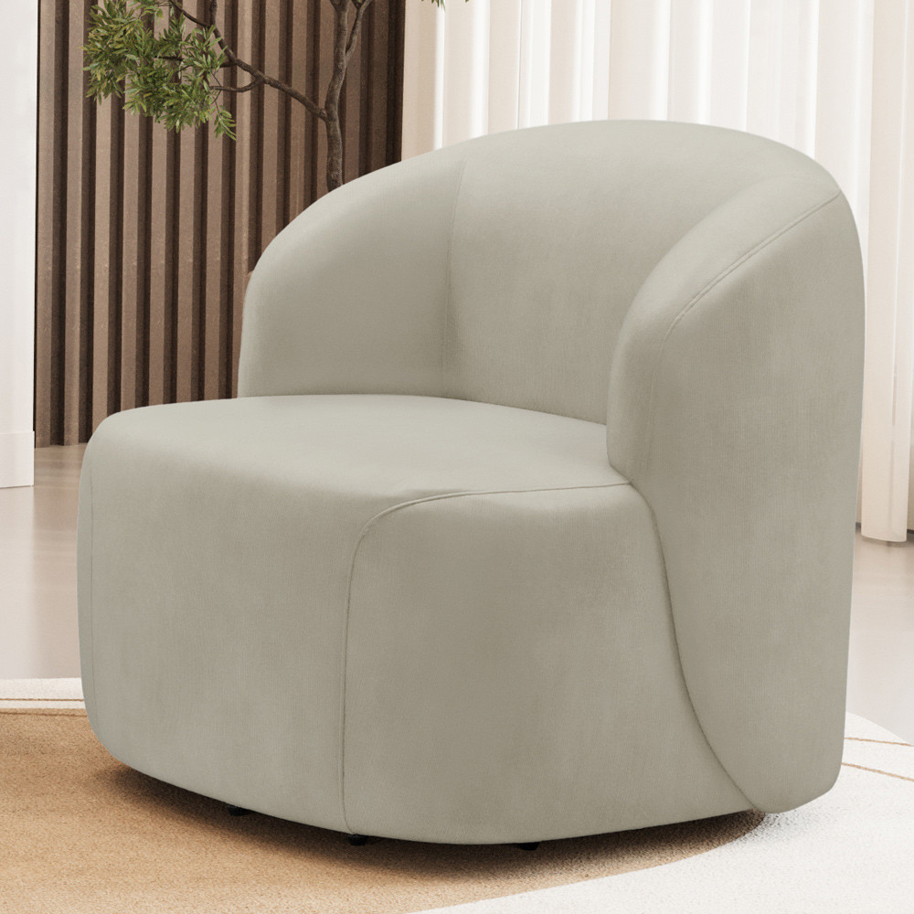 Poltrona Giratória Orgânica Para Sala Living Heidy F04 Veludo Bege - Lyam Decor Poltrona Giratória Orgânica Para Sala Living Heidy F04 Veludo Bege - Lyam Decor - Oferta na Shopee