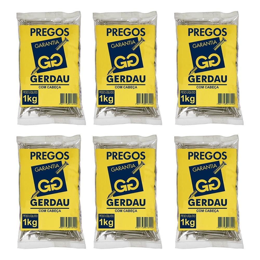 Kit Com 6kg De Prego Com Cabeça Gerdau 17x27 Kit Com 6kg De Prego Com Cabeça Gerdau 17x27 - Oferta na Shopee