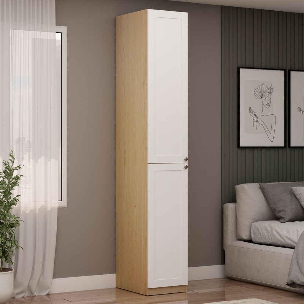 Guarda-Roupa Modulado Infinity 2 Portas 4 Prateleiras Savana/Branco 2058 - Genialflex Guarda-Roupa Modulado Infinity 2 Portas 4 Prateleiras Savana/Branco 2058 - Genialflex - Oferta na Shopee