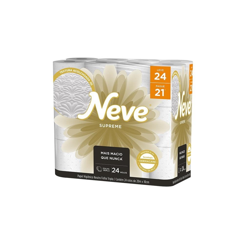 Papel Higiênico Neve Supreme Folha Tripla Leve 24 Pague 21 - Oferta na Shopee